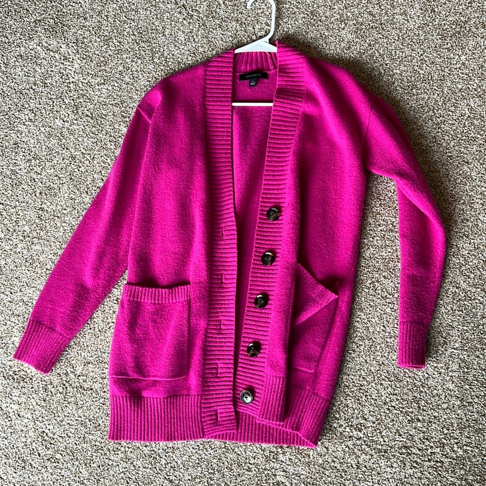 Ann Taylor Hot Pink Cardigan Sweater